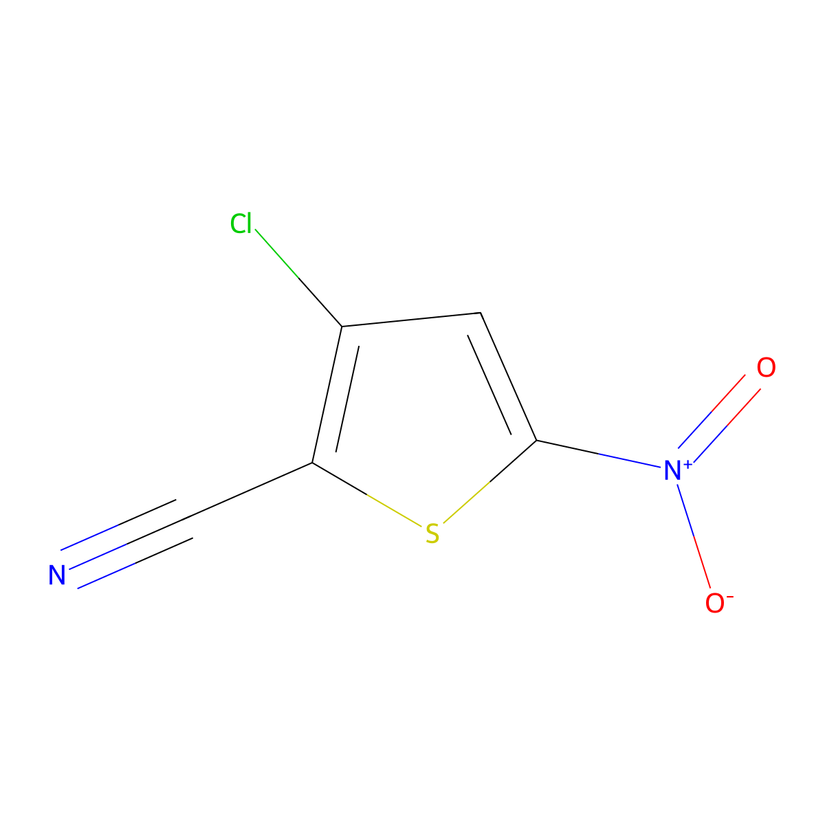 3-Chloro-5-nitrothiophene-2-carbonitrile molecular structure, CAS 2470439-01-9