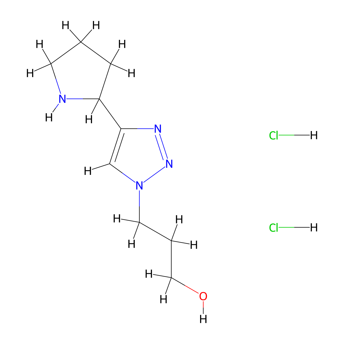 3-(4-Pyrrolidin-2-yltriazol-1-yl)propan-1-ol;dihydrochloride molecular structure, CAS 2470439-19-9