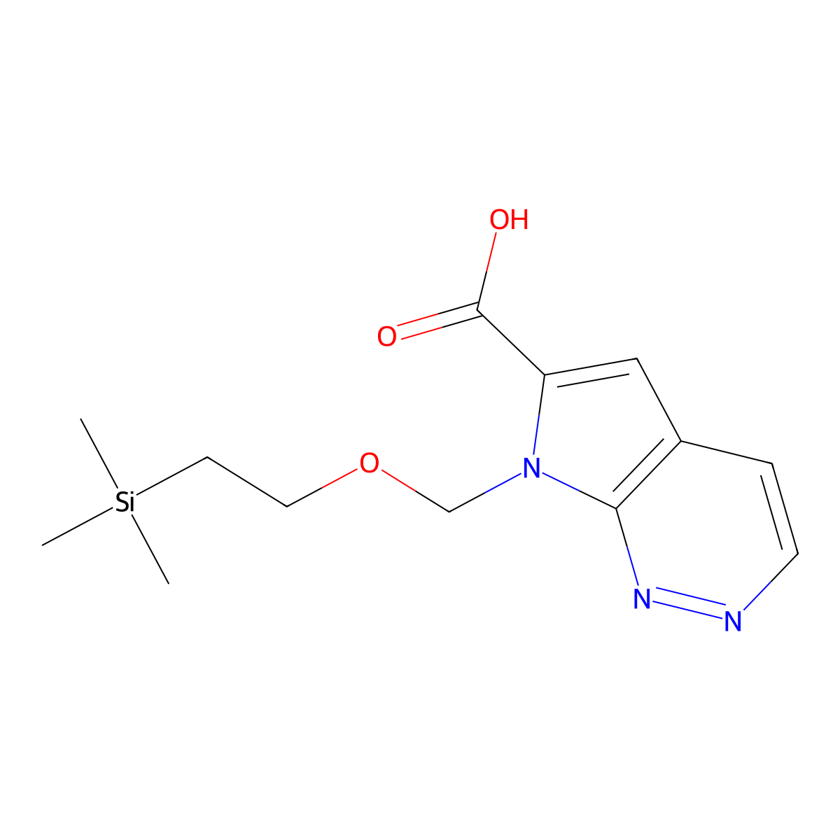 7-(2-Trimethylsilylethoxymethyl)pyrrolo[2,3-c]pyridazine-6-carboxylic acid molecular structure, CAS 2470439-21-3