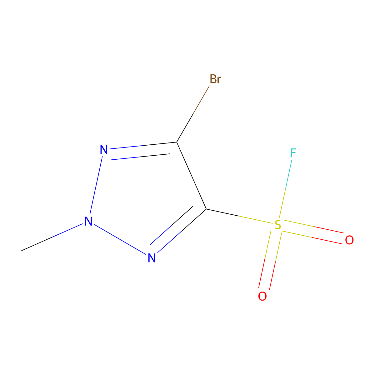 5-bromo-2-methyl-2H-1,2,3-triazole-4-sulfonyl fluoride molecular structure, CAS 2470439-23-5