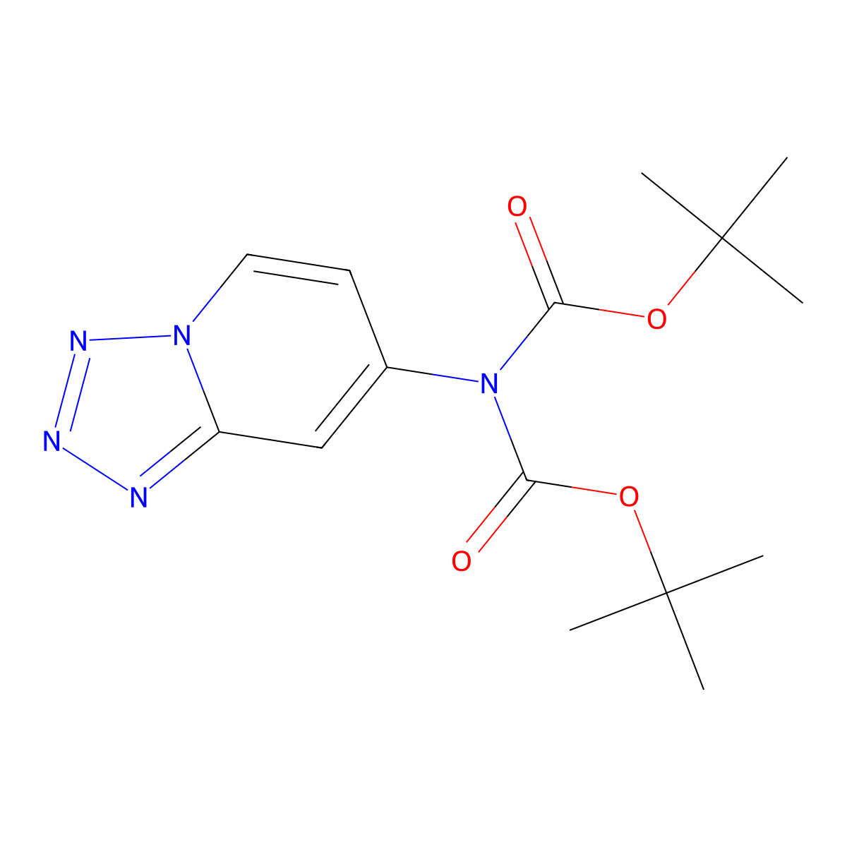 tert-butyl N-[(tert-butoxy)carbonyl]-N-{[1,2,3,4]tetrazolo[1,5-a]pyridin-7-yl}carbamate molecular structure, CAS 2470439-34-8