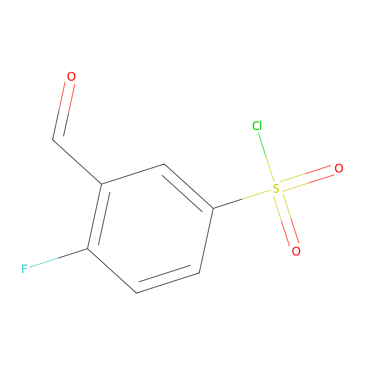 4-Fluoro-3-formylbenzene-1-sulfonyl chloride molecular structure, CAS 2470439-45-1