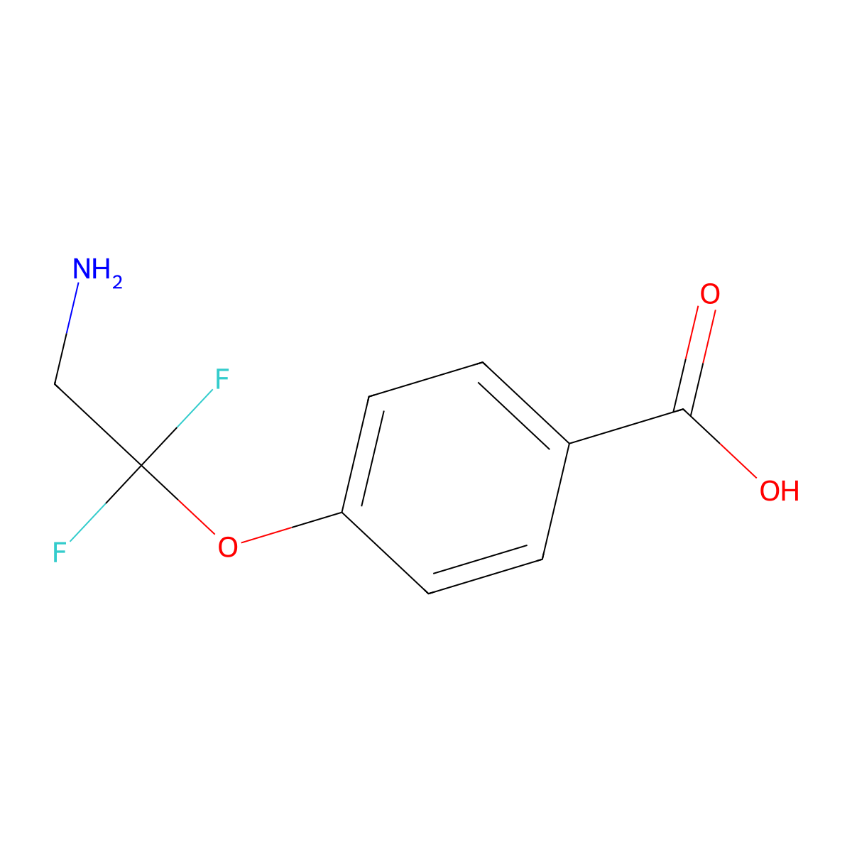 4-(2-Amino-1,1-difluoroethoxy)benzoic acid molecular structure, CAS 2470439-47-3