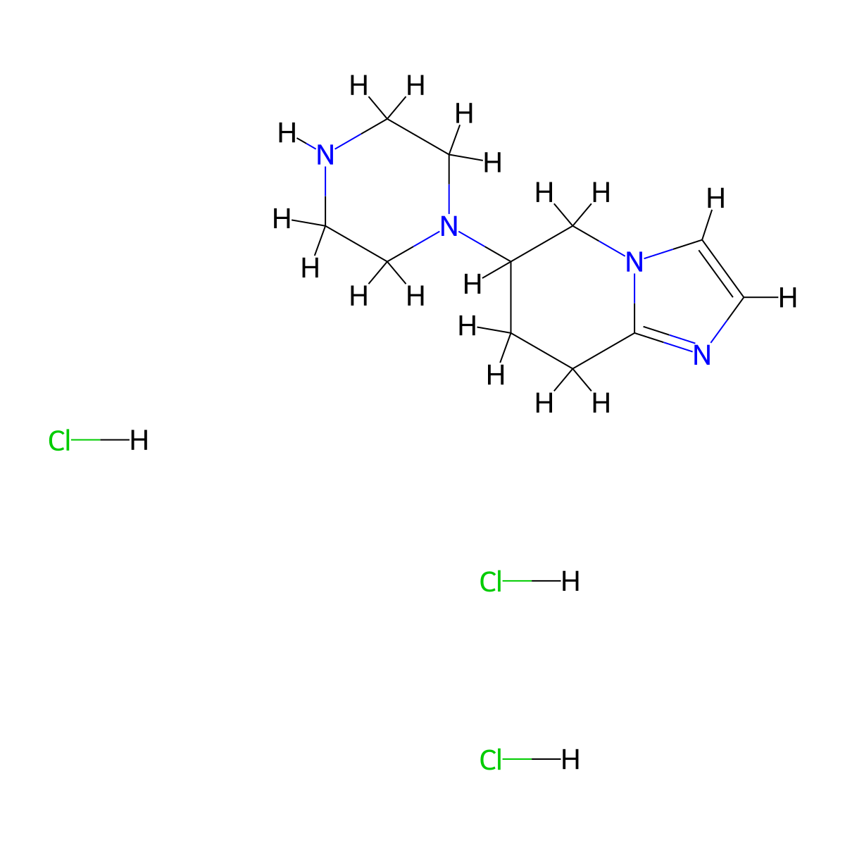 1-{5H,6H,7H,8H-imidazo[1,2-a]pyridin-6-yl}piperazinetrihydrochloride molecular structure, CAS 2470439-50-8