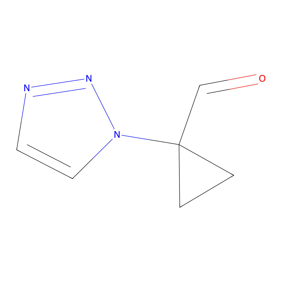 1-(1H-1,2,3-triazol-1-yl)cyclopropane-1-carbaldehyde molecular structure, CAS 2470439-53-1