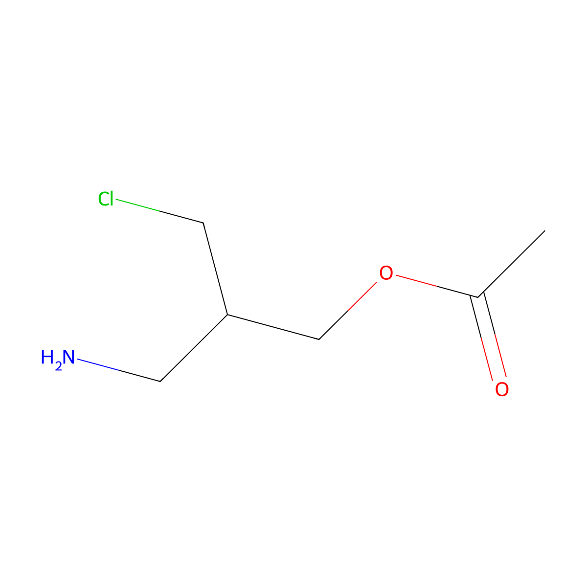 3-Amino-2-(chloromethyl)propyl acetate molecular structure, CAS 2470439-61-1