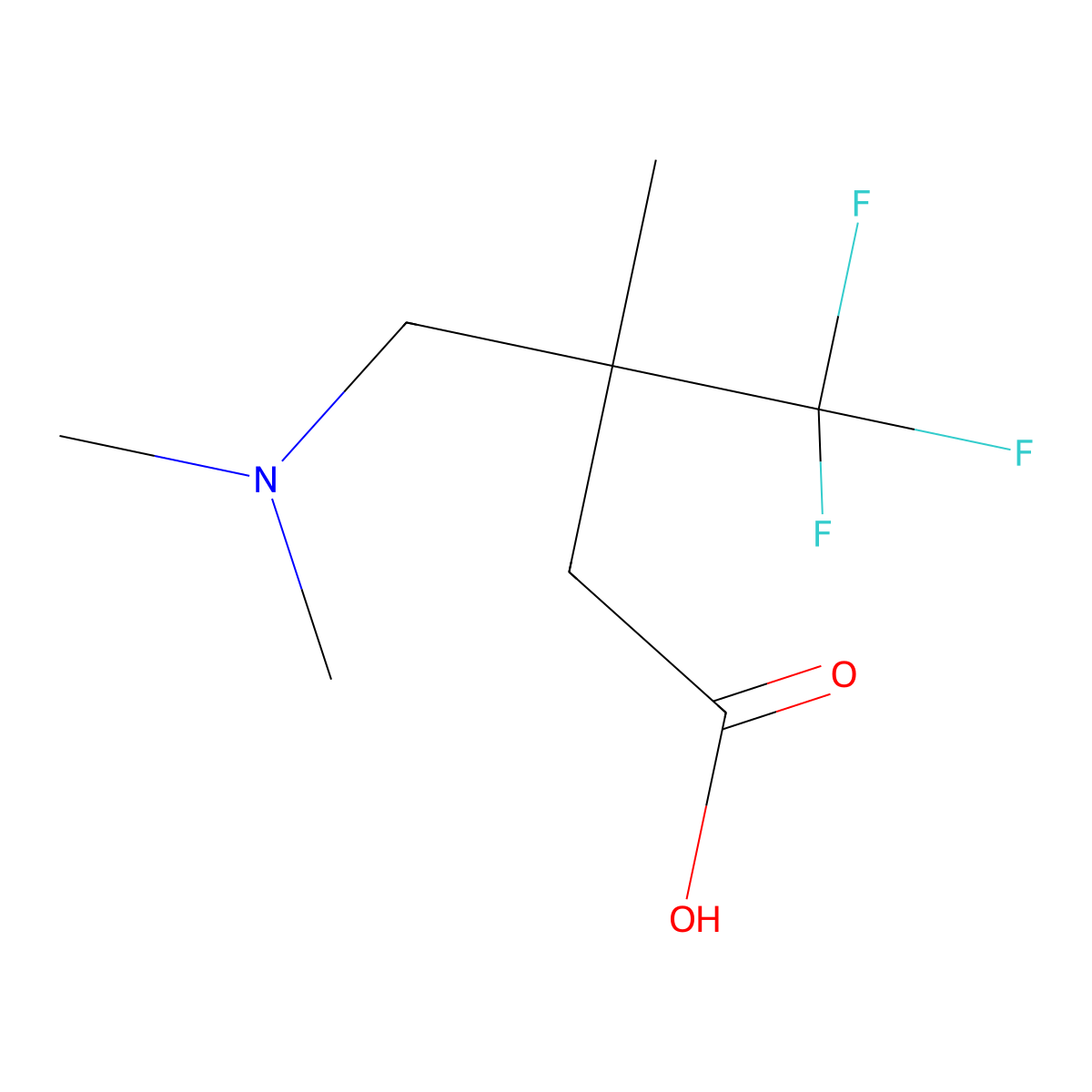 3-[(Dimethylamino)methyl]-4,4,4-trifluoro-3-methylbutanoic acid molecular structure, CAS 2470439-63-3