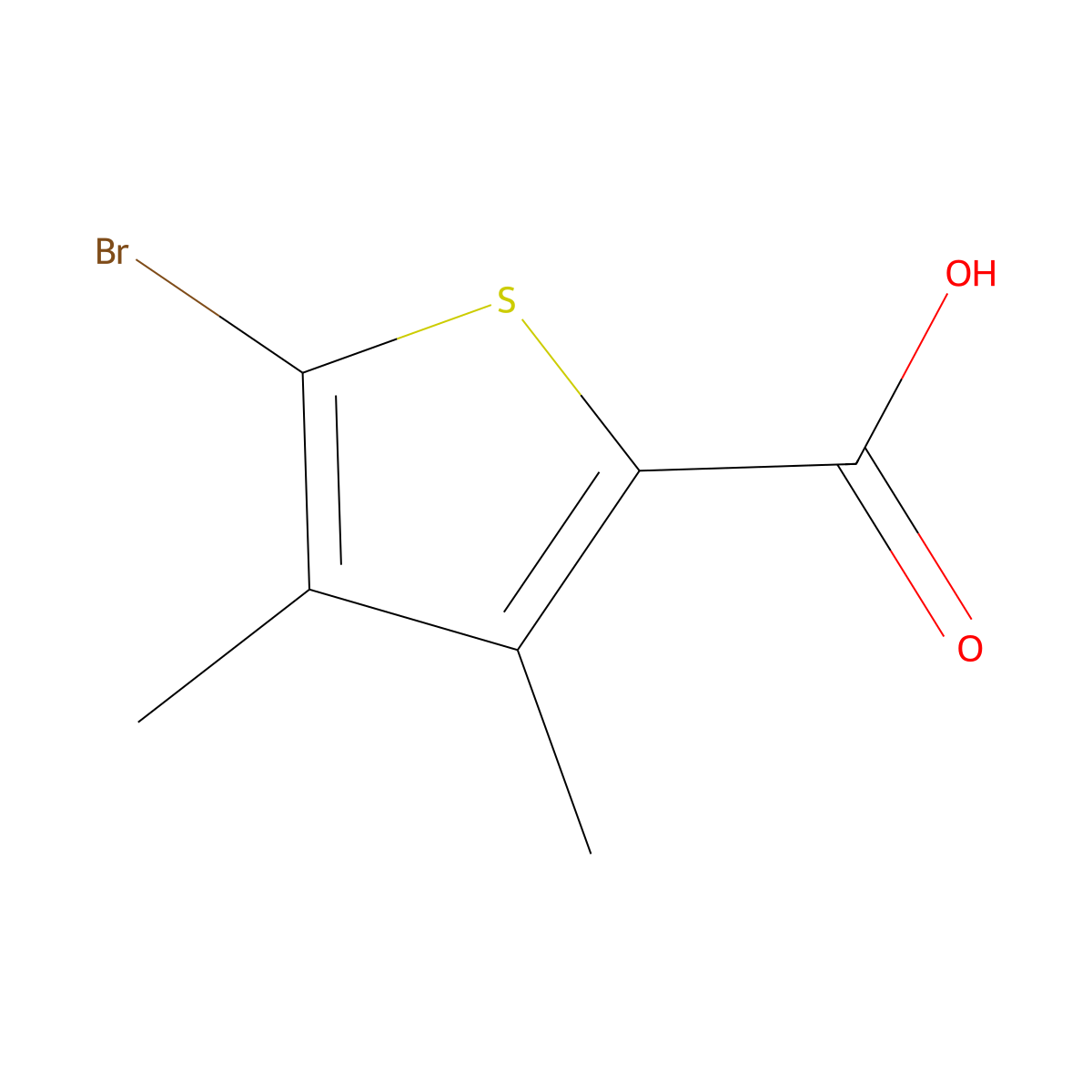 5-Bromo-3,4-dimethylthiophene-2-carboxylic acid molecular structure, CAS 2470439-64-4