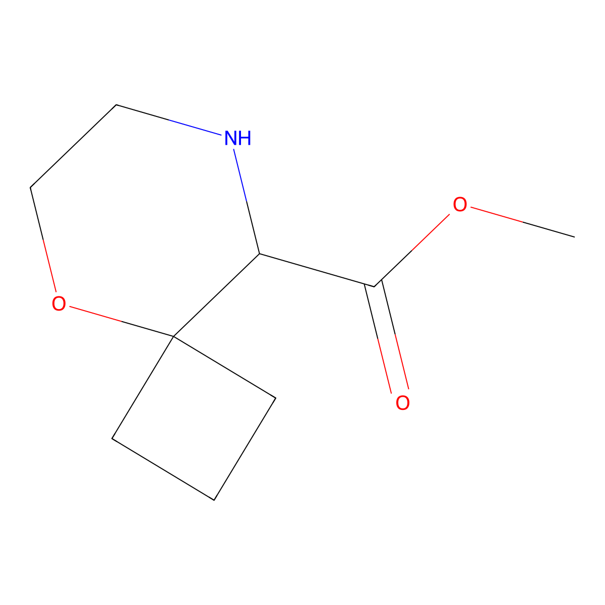 Methyl 5-oxa-8-azaspiro[3.5]nonane-9-carboxylate molecular structure, CAS 2470439-76-8
