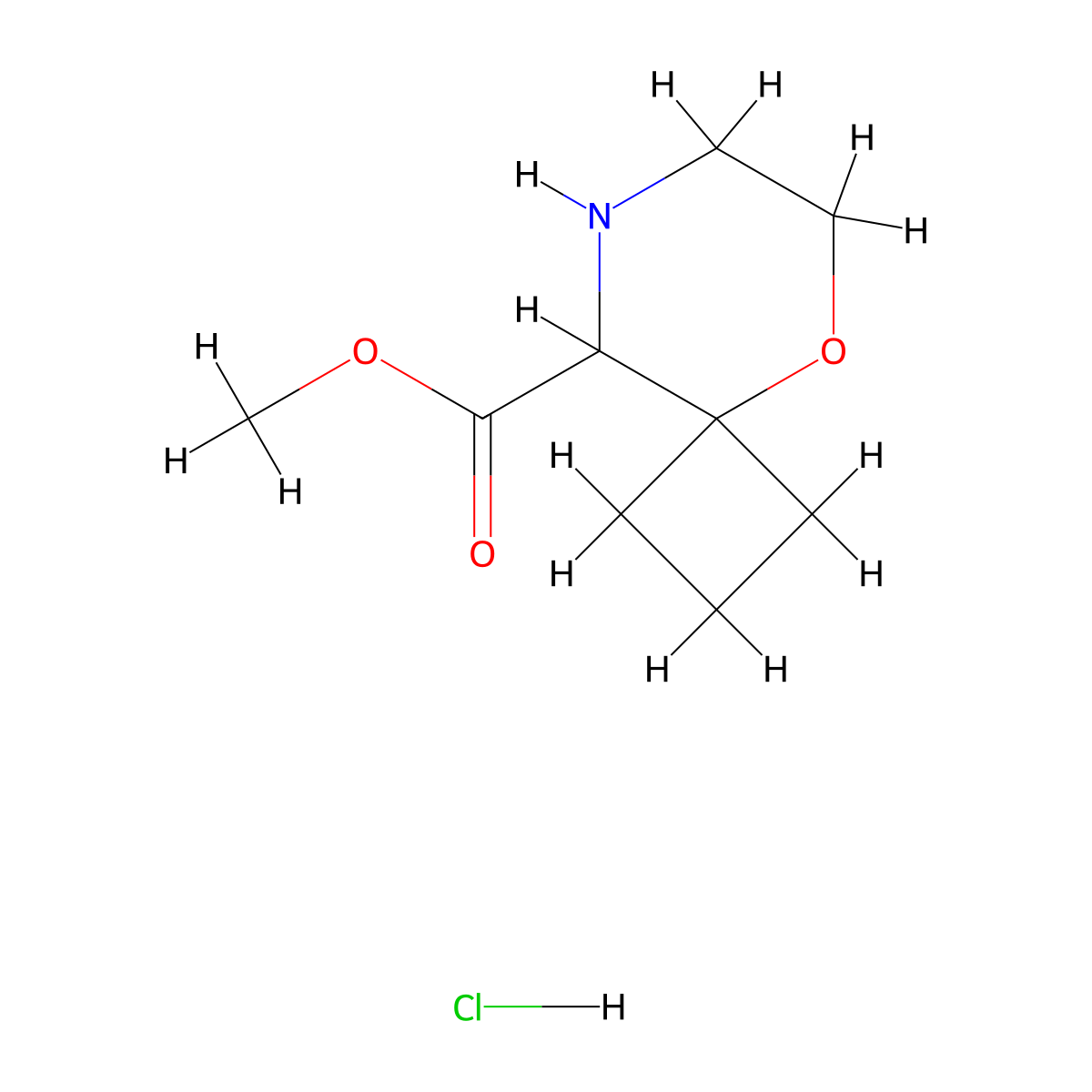 Methyl 5-oxa-8-azaspiro(3.5)nonane-9-carboxylate hydrochloride molecular structure, CAS 2470439-77-9