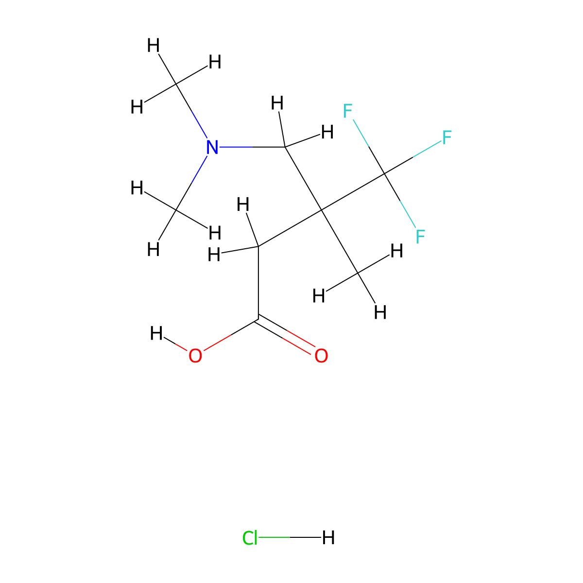 3-[(Dimethylamino)methyl]-4,4,4-trifluoro-3-methylbutanoicacidhydrochloride molecular structure, CAS 2470439-85-9