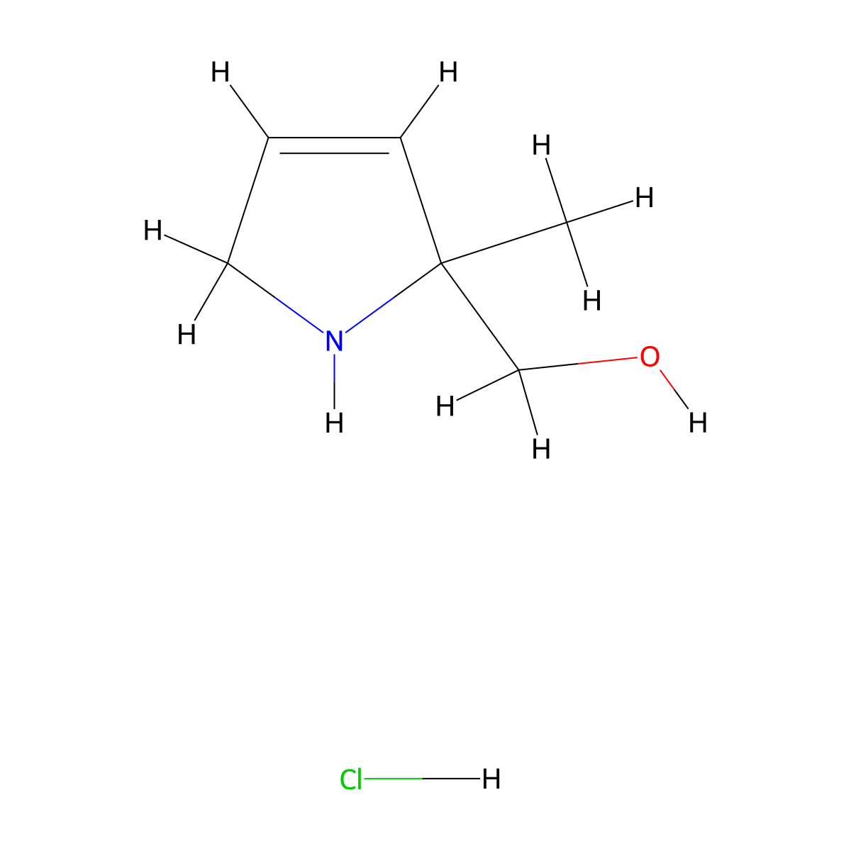 (5-Methyl-1,2-dihydropyrrol-5-yl)methanol;hydrochloride molecular structure, CAS 2470439-91-7