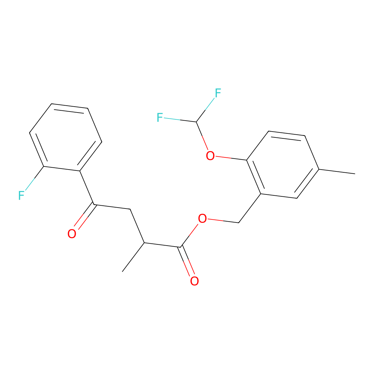 [2-(Difluoromethoxy)-5-methylphenyl]methyl 4-(2-fluorophenyl)-2-methyl-4-oxobutanoate molecular structure, CAS 2470439-92-8