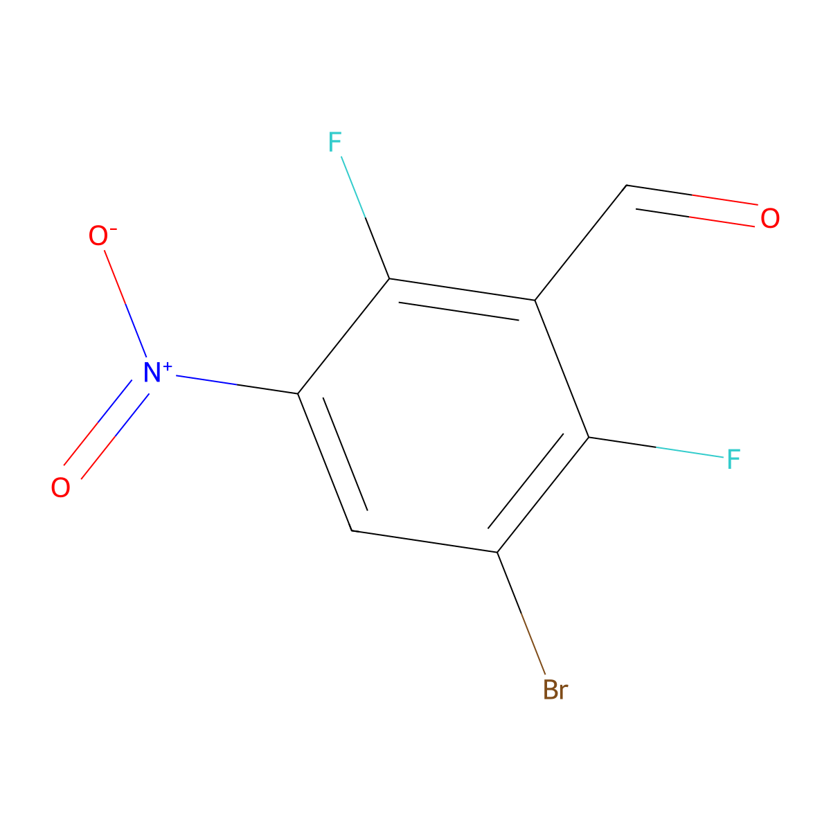 3-Bromo-2,6-difluoro-5-nitrobenzaldehyde molecular structure, CAS 2470439-98-4