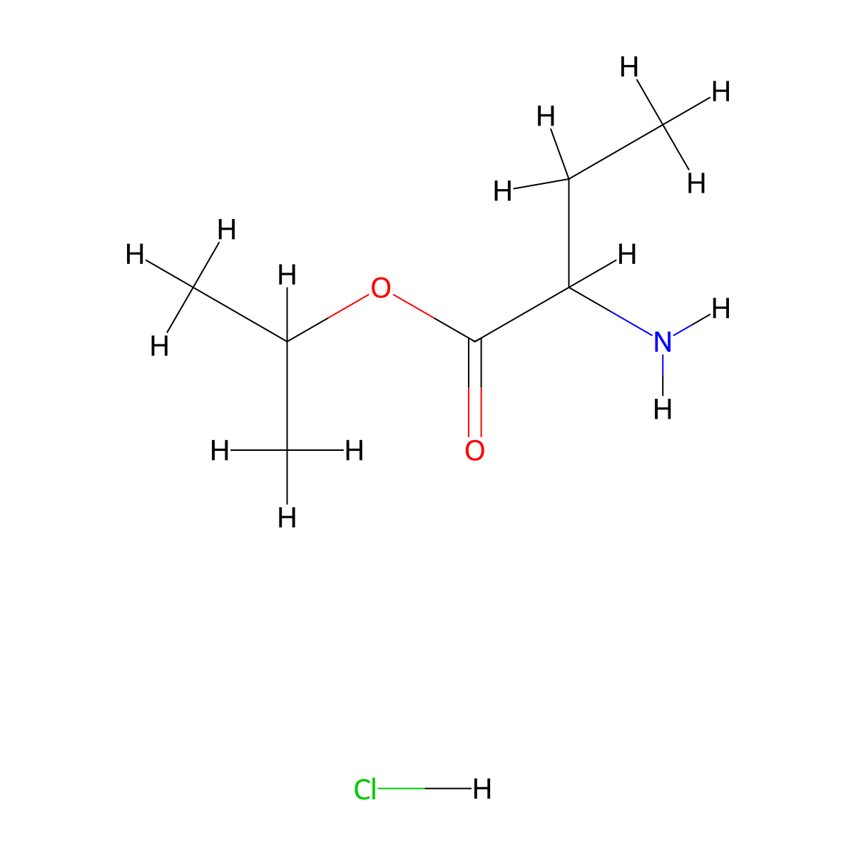 Propan-2-yl 2-aminobutanoate hydrochloride molecular structure, CAS 2470440-29-8