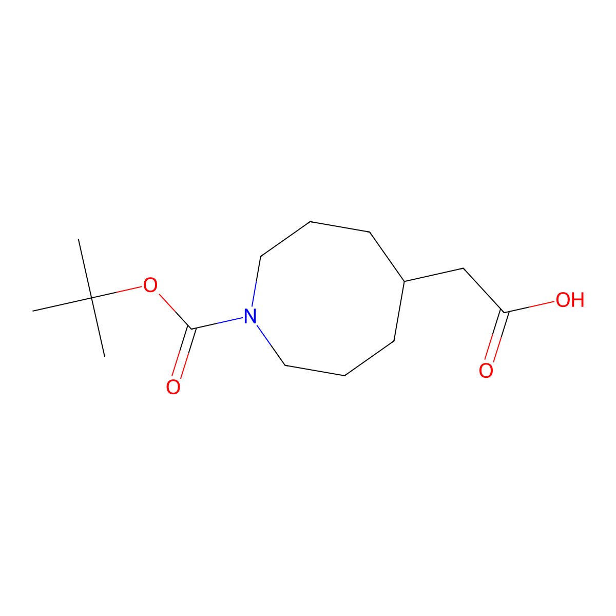 2-{1-[(Tert-butoxy)carbonyl]azocan-5-yl}aceticacid molecular structure, CAS 2470440-33-4