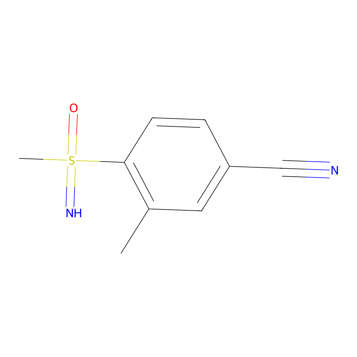 4-[Imino(methyl)oxo-lambda6-sulfanyl]-3-methylbenzonitrile molecular structure, CAS 2470440-40-3