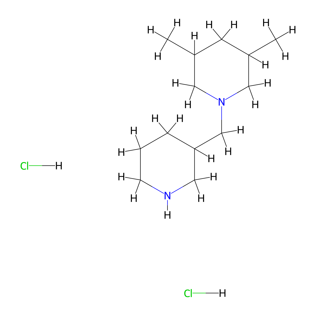 3,5-Dimethyl-1-(piperidin-3-ylmethyl)piperidine;dihydrochloride molecular structure, CAS 2470440-41-4