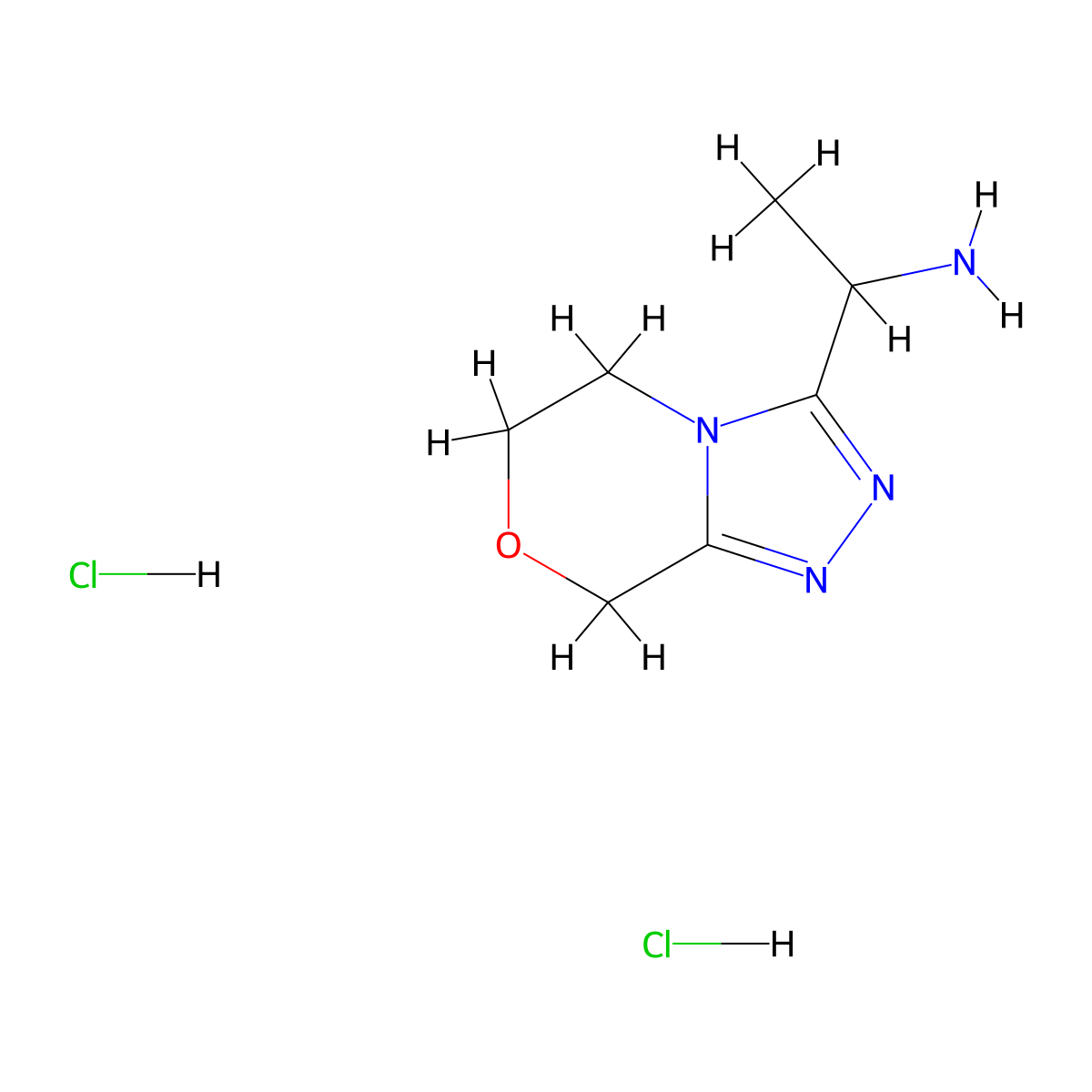 1-(6,8-Dihydro-5H-[1,2,4]triazolo[3,4-c][1,4]oxazin-3-yl)ethanamine;dihydrochloride molecular structure, CAS 2470440-43-6