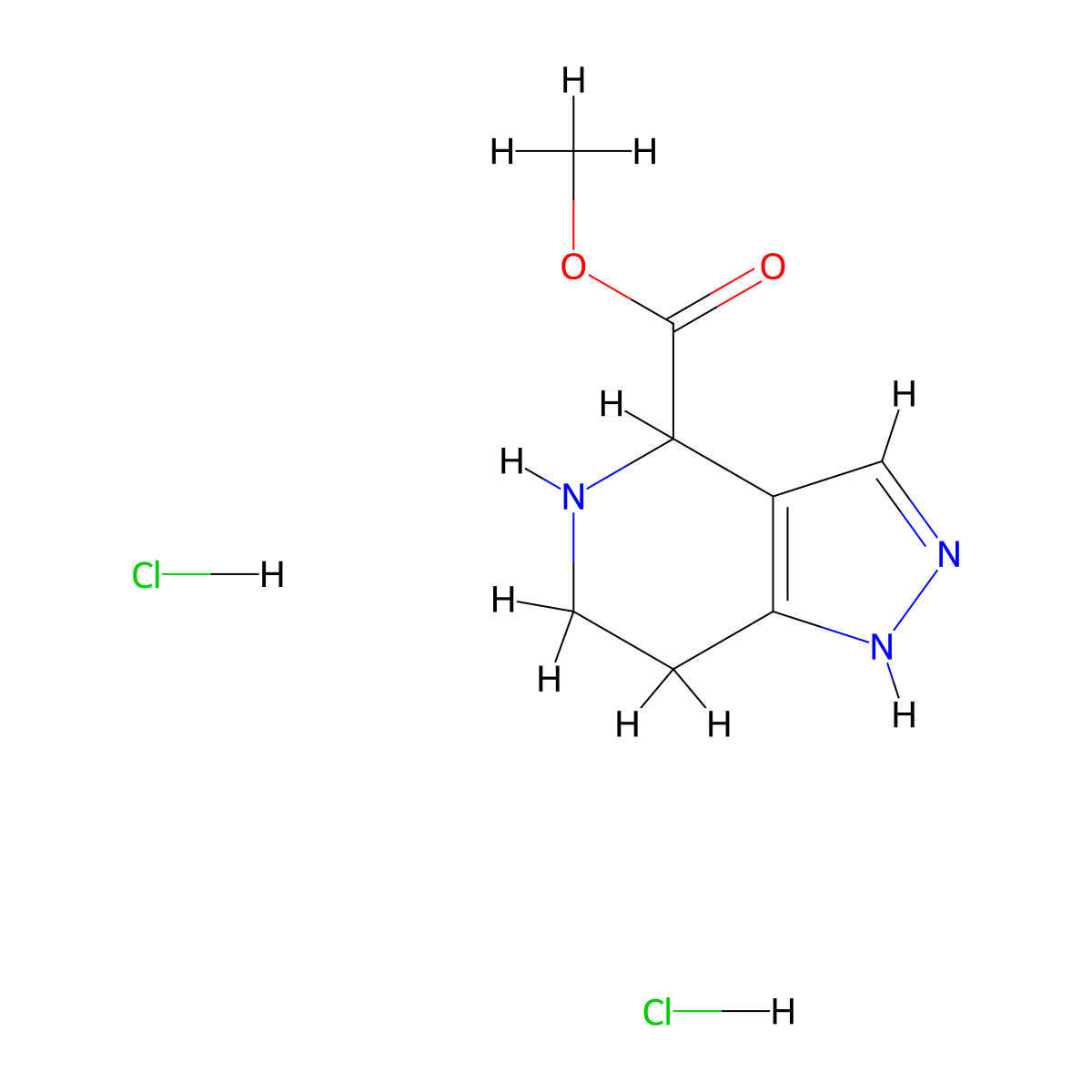 methyl2H,4H,5H,6H,7H-pyrazolo[4,3-c]pyridine-4-carboxylatedihydrochloride molecular structure, CAS 2470440-65-2
