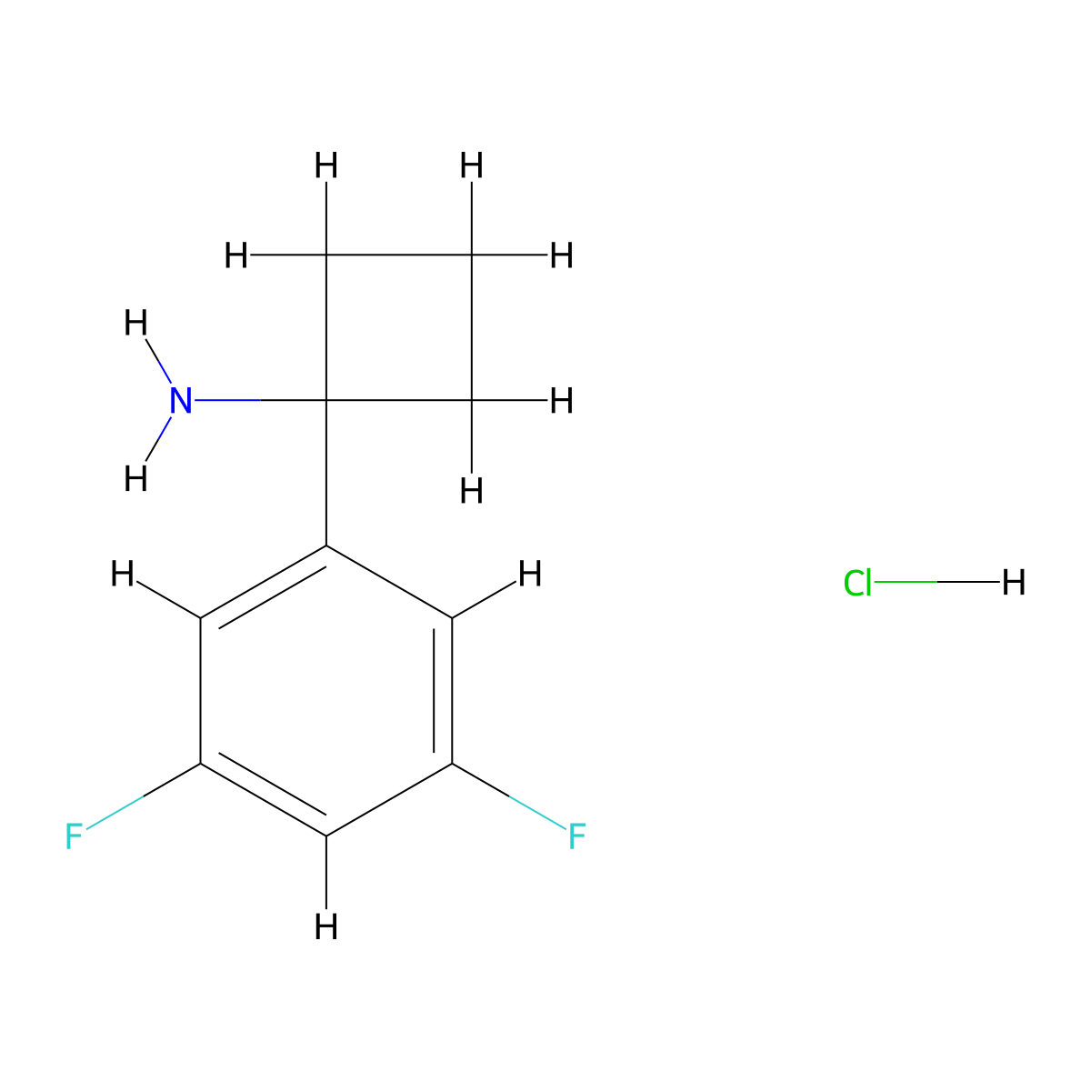 1-(3,5-Difluorophenyl)cyclobutan-1-amine hydrochloride molecular structure, CAS 2470440-67-4