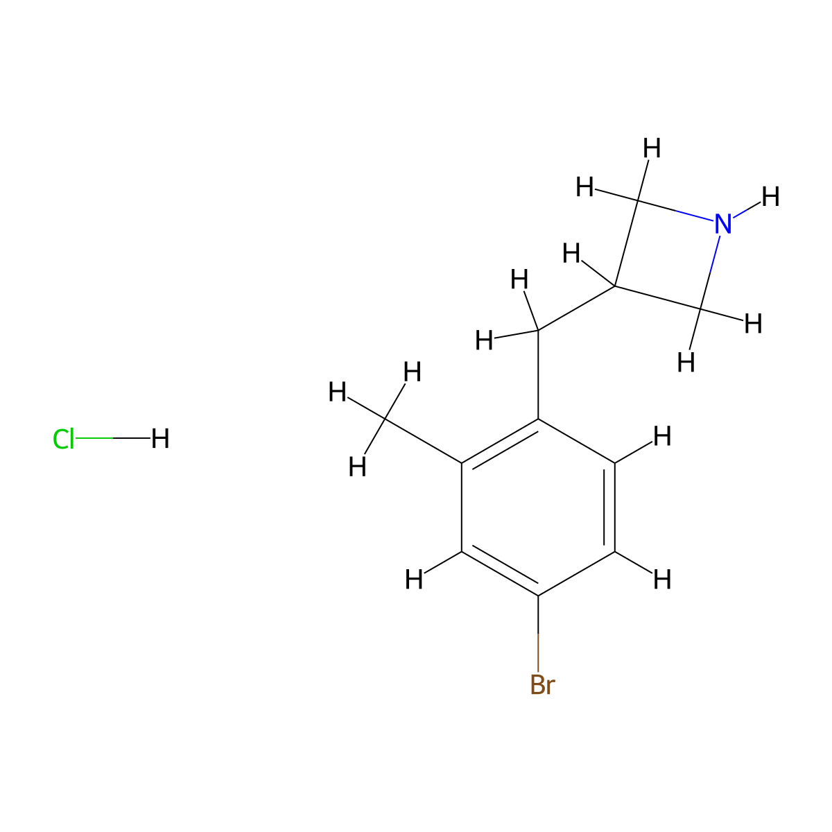 3-((4-Bromo-2-methylphenyl)methyl)azetidine hydrochloride molecular structure, CAS 2470440-71-0