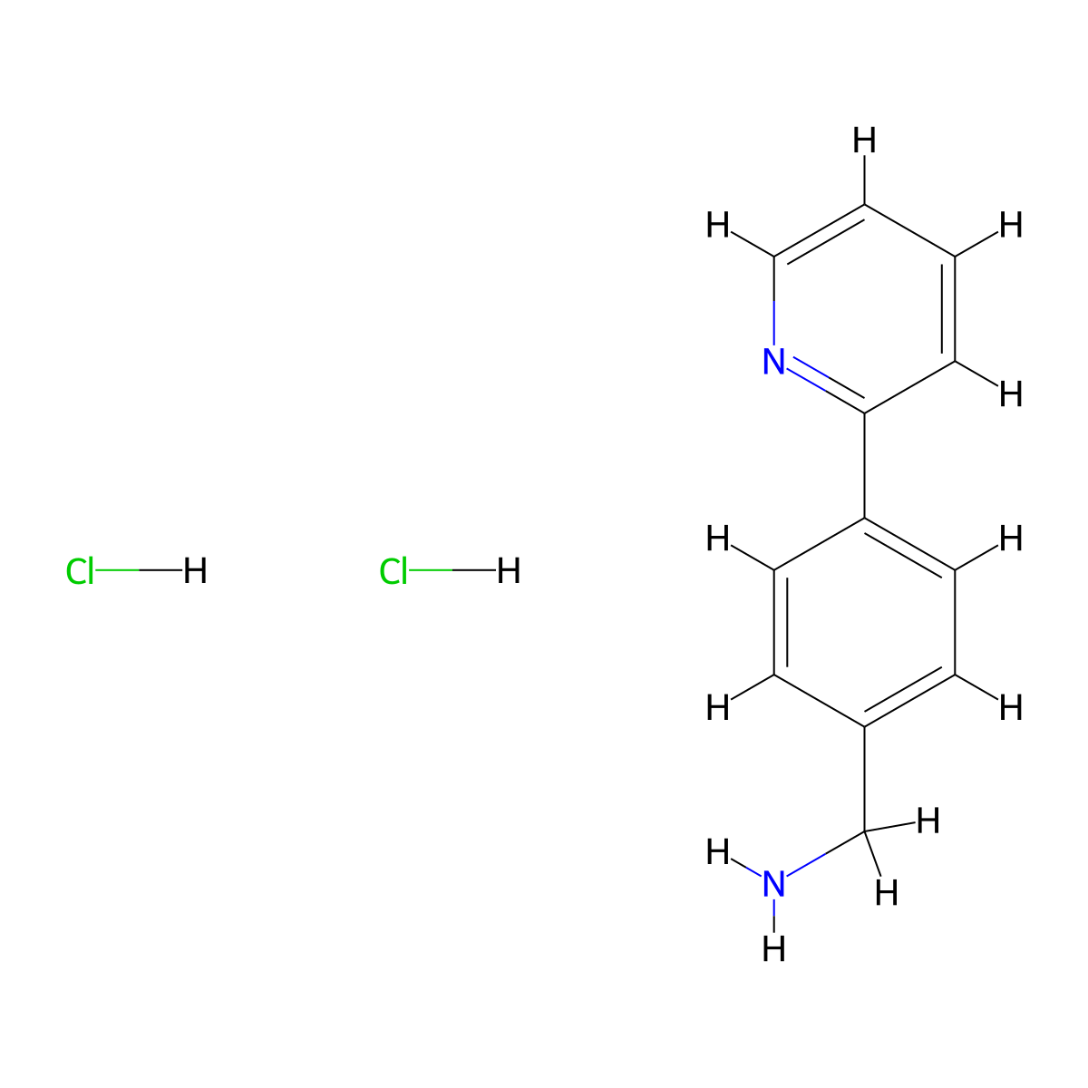 1-(4-(Pyridin-2-yl)phenyl)methanamine dihydrochloride molecular structure, CAS 2470440-73-2