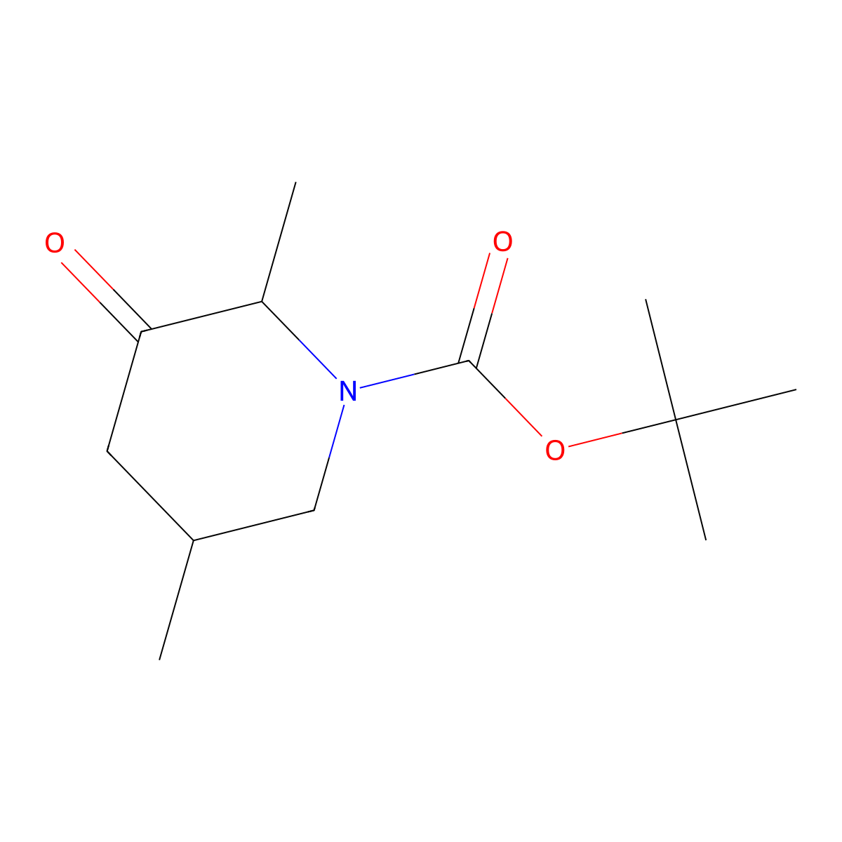 Tert-butyl 2,5-dimethyl-3-oxopiperidine-1-carboxylate molecular structure, CAS 2470440-75-4