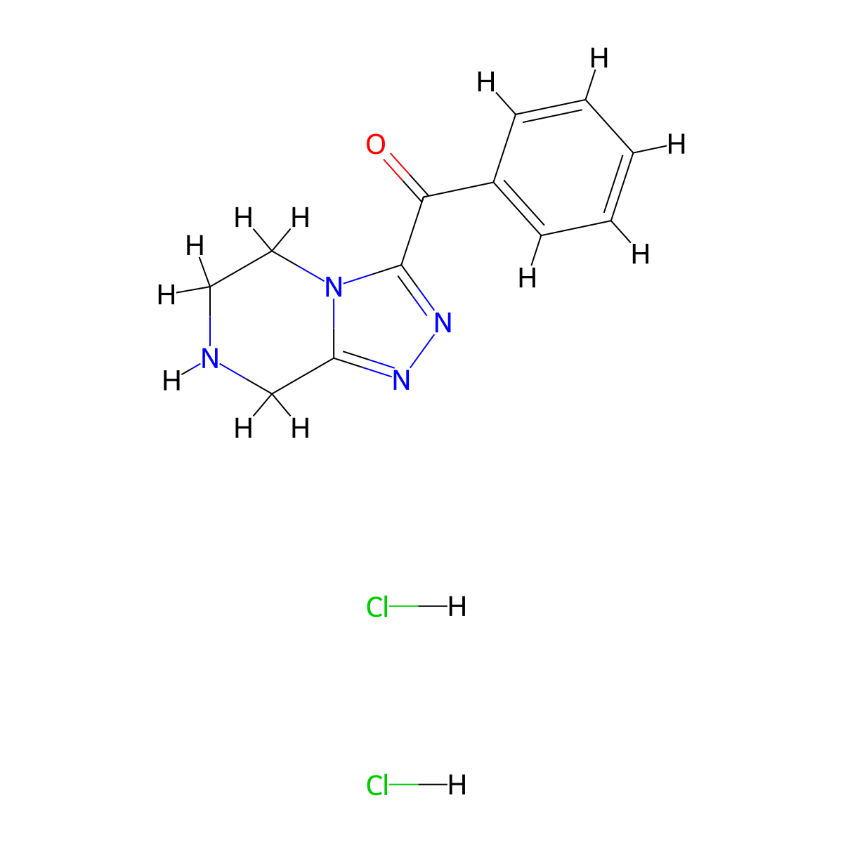3-benzoyl-5H,6H,7H,8H-[1,2,4]triazolo[4,3-a]pyrazine dihydrochloride molecular structure, CAS 2470440-77-6