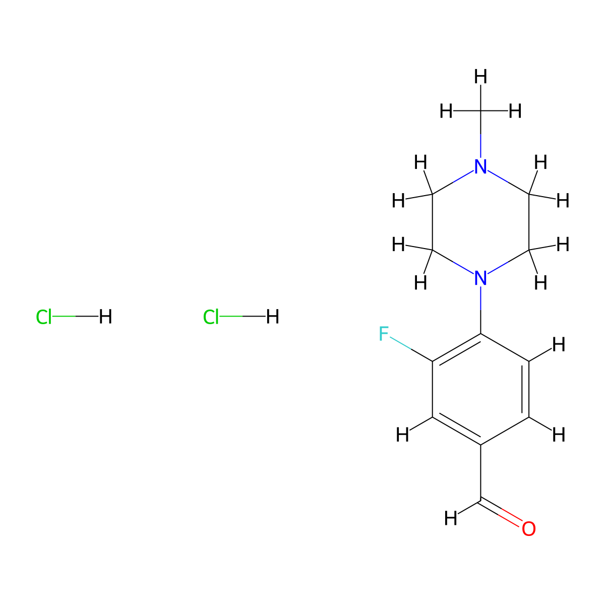 3-Fluoro-4-(4-methylpiperazin-1-yl)benzaldehyde dihydrochloride molecular structure, CAS 2470440-80-1