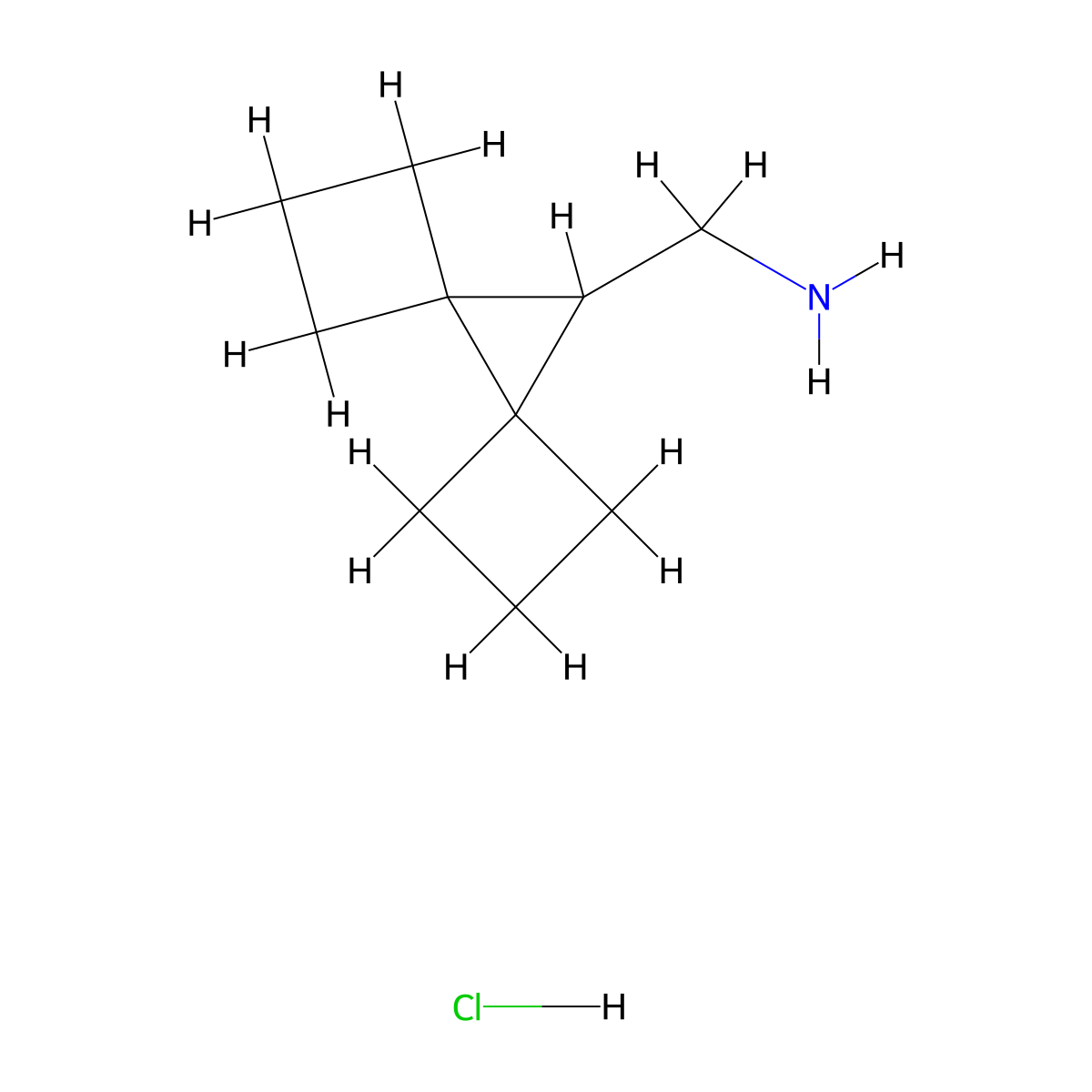 Dispiro[3.0.35.14]nonan-9-ylmethanamine;hydrochloride molecular structure, CAS 2470440-82-3