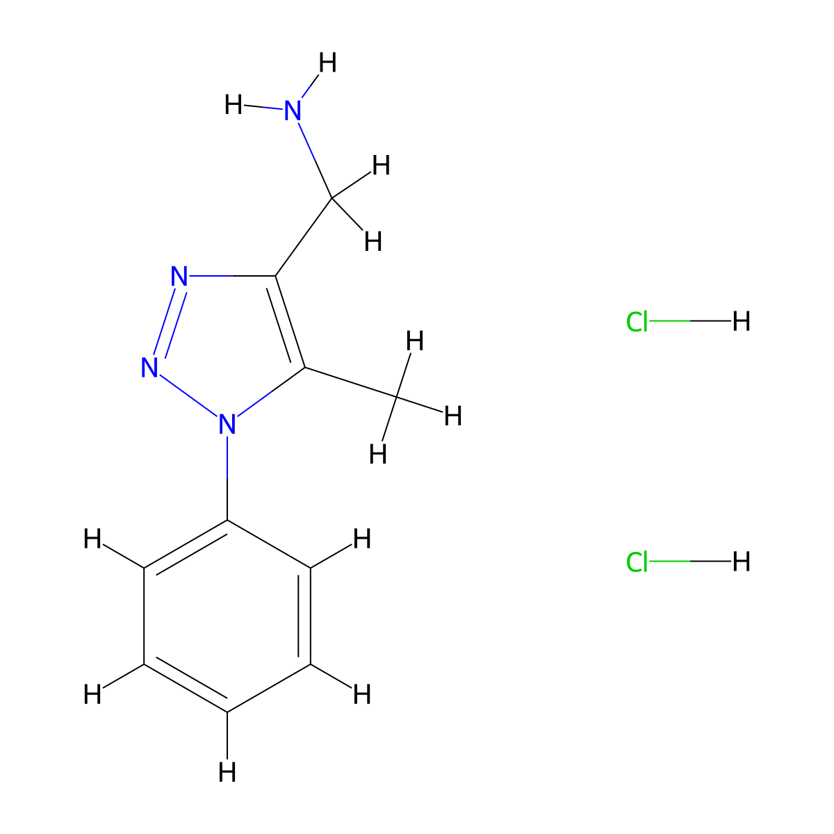 1-(5-methyl-1-phenyl-1H-1,2,3-triazol-4-yl)methanamine dihydrochloride molecular structure, CAS 2470440-88-9