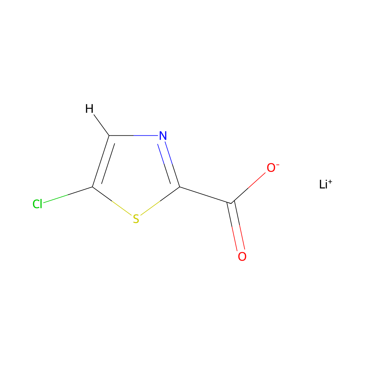 Lithium 5-chloro-1,3-thiazole-2-carboxylate molecular structure, CAS 2470440-89-0