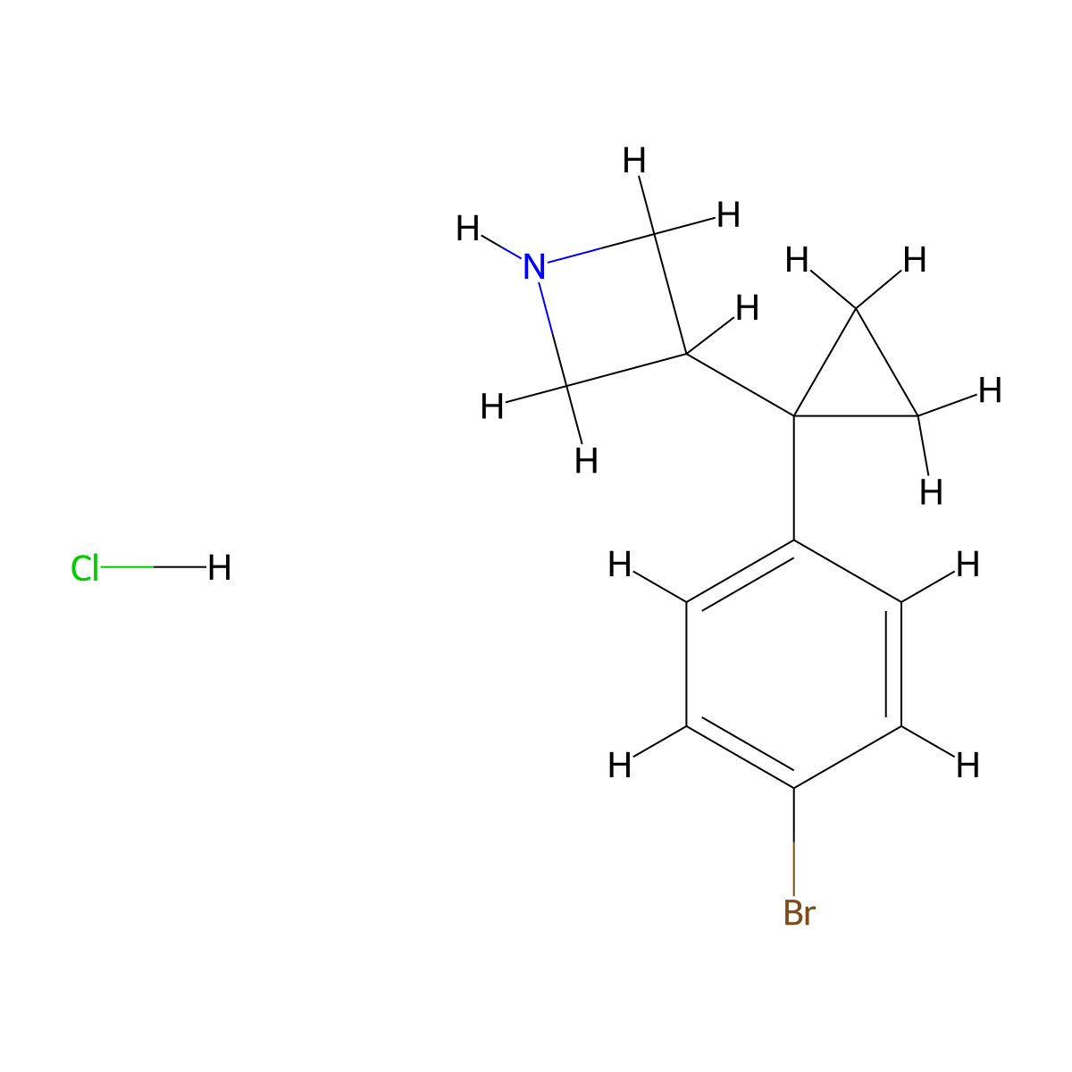 3-[1-(4-Bromophenyl)cyclopropyl]azetidine hydrochloride molecular structure, CAS 2470440-94-7