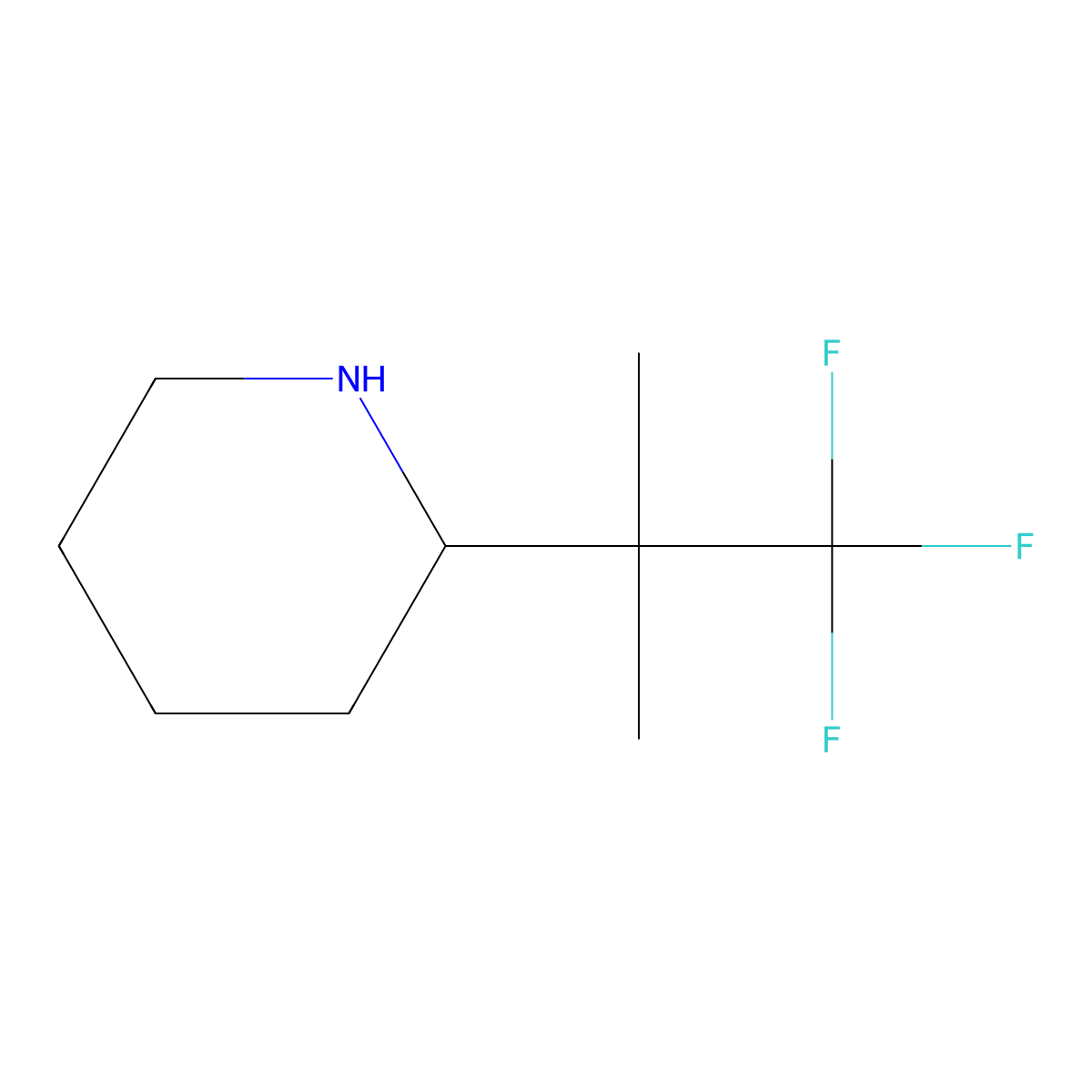 2-(1,1,1-Trifluoro-2-methylpropan-2-yl)piperidine molecular structure, CAS 2470440-96-9