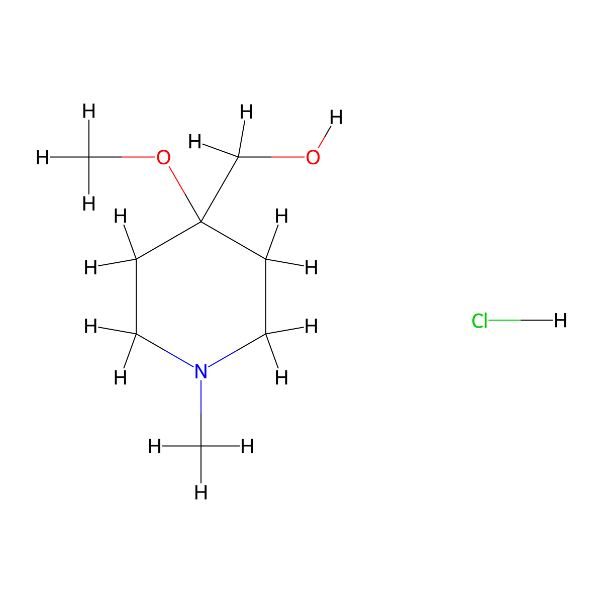 (4-Methoxy-1-methylpiperidin-4-yl)methanol hydrochloride molecular structure, CAS 2470441-02-0
