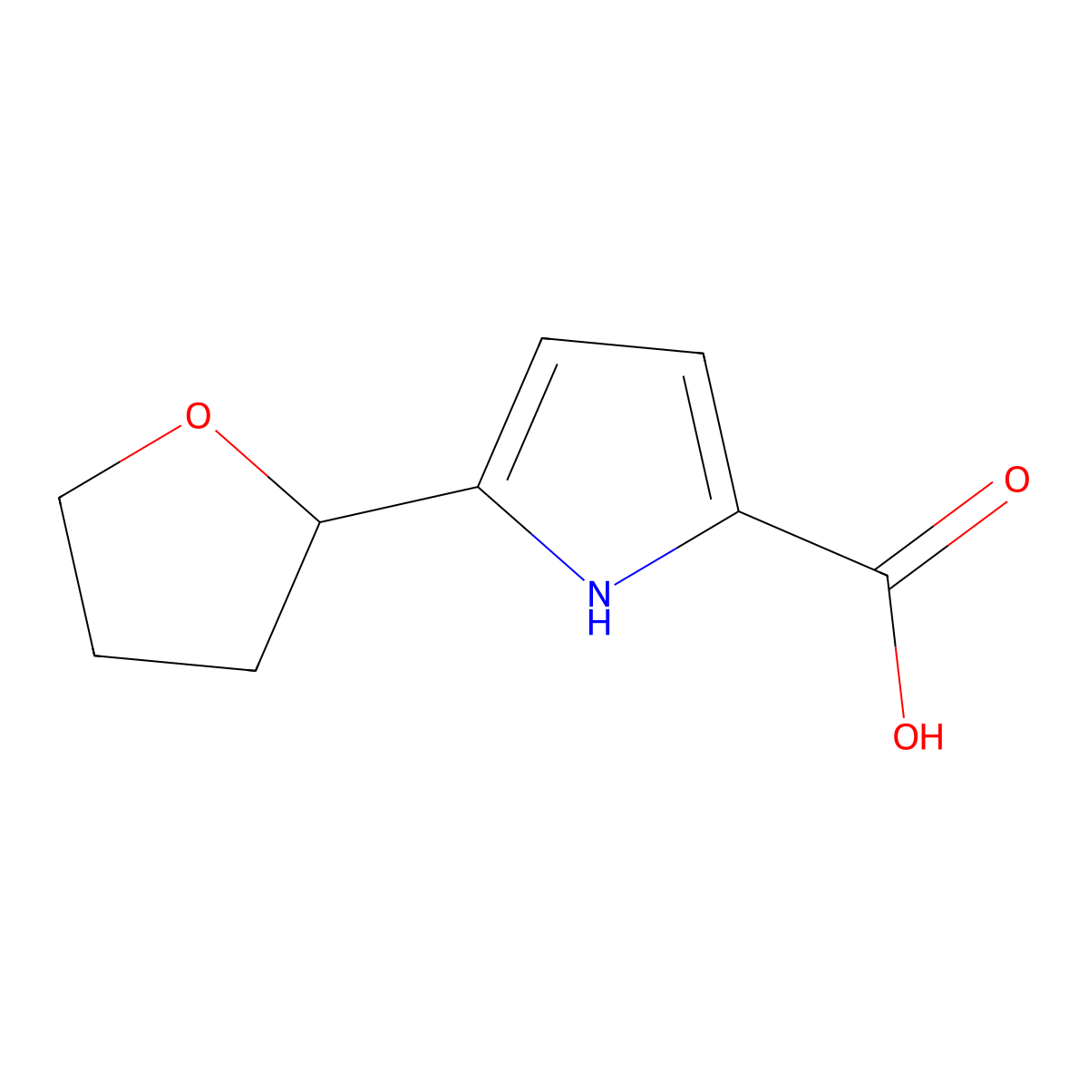 5-(oxolan-2-yl)-1H-pyrrole-2-carboxylic acid molecular structure, CAS 2470441-05-3