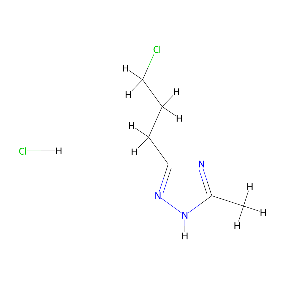 3-(3-chloropropyl)-5-methyl-4H-1,2,4-triazole hydrochloride molecular structure, CAS 2470441-07-5