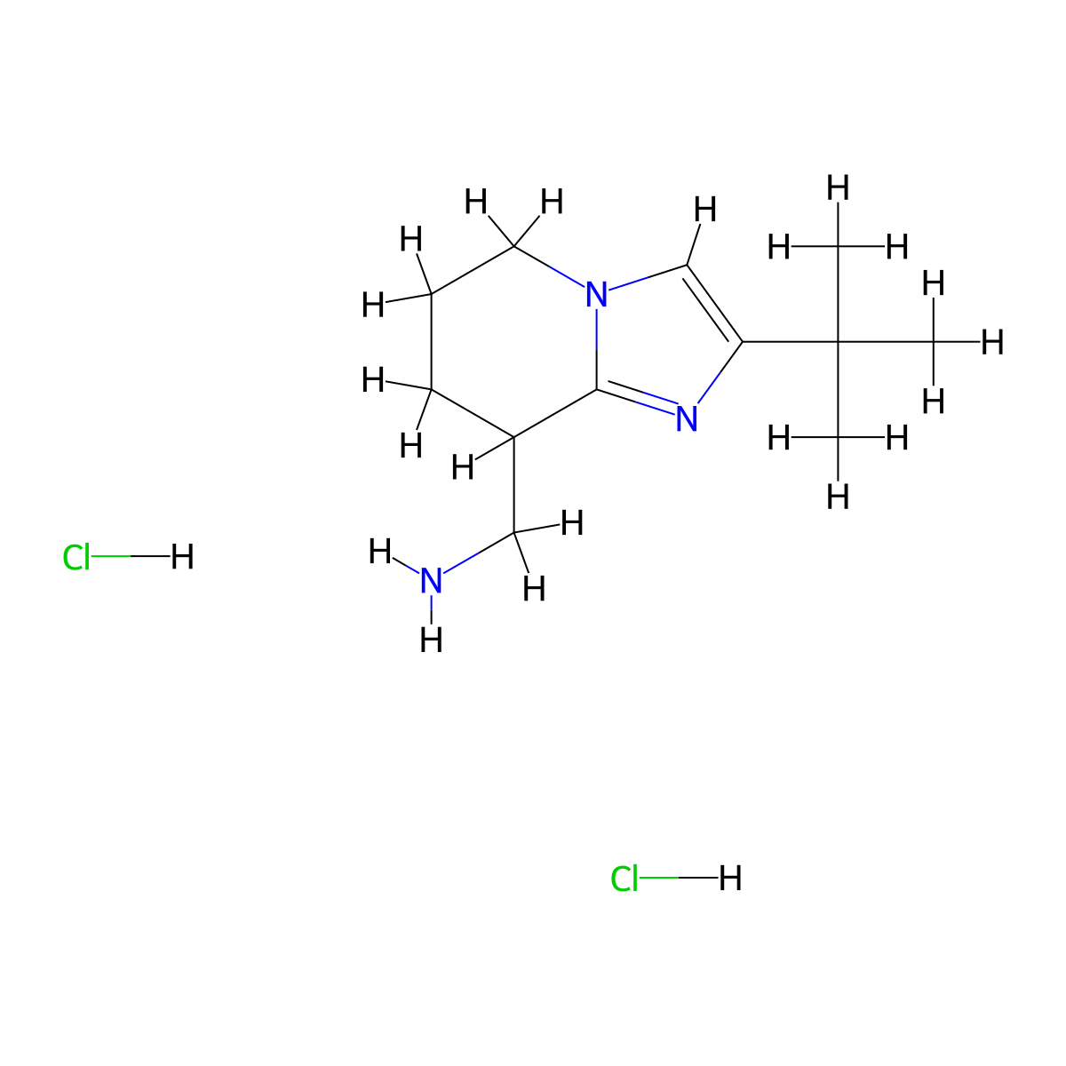 1-{2-tert-butyl-5H,6H,7H,8H-imidazo[1,2-a]pyridin-8-yl}methanamine dihydrochloride molecular structure, CAS 2470441-15-5