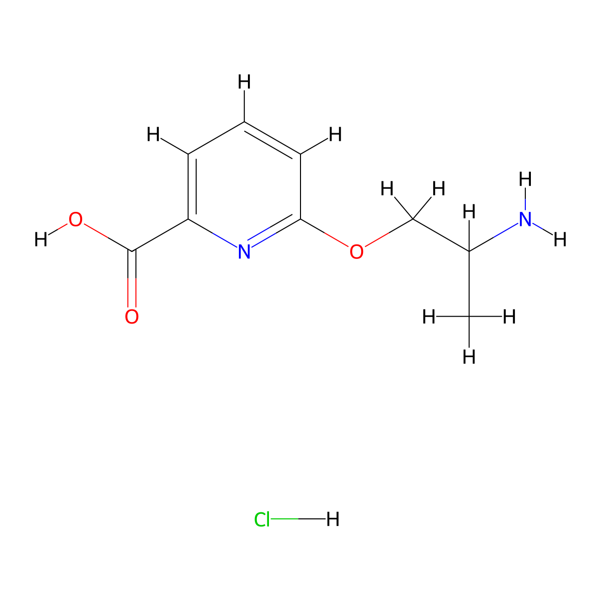 6-(2-Aminopropoxy)pyridine-2-carboxylic acid hydrochloride molecular structure, CAS 2470441-17-7