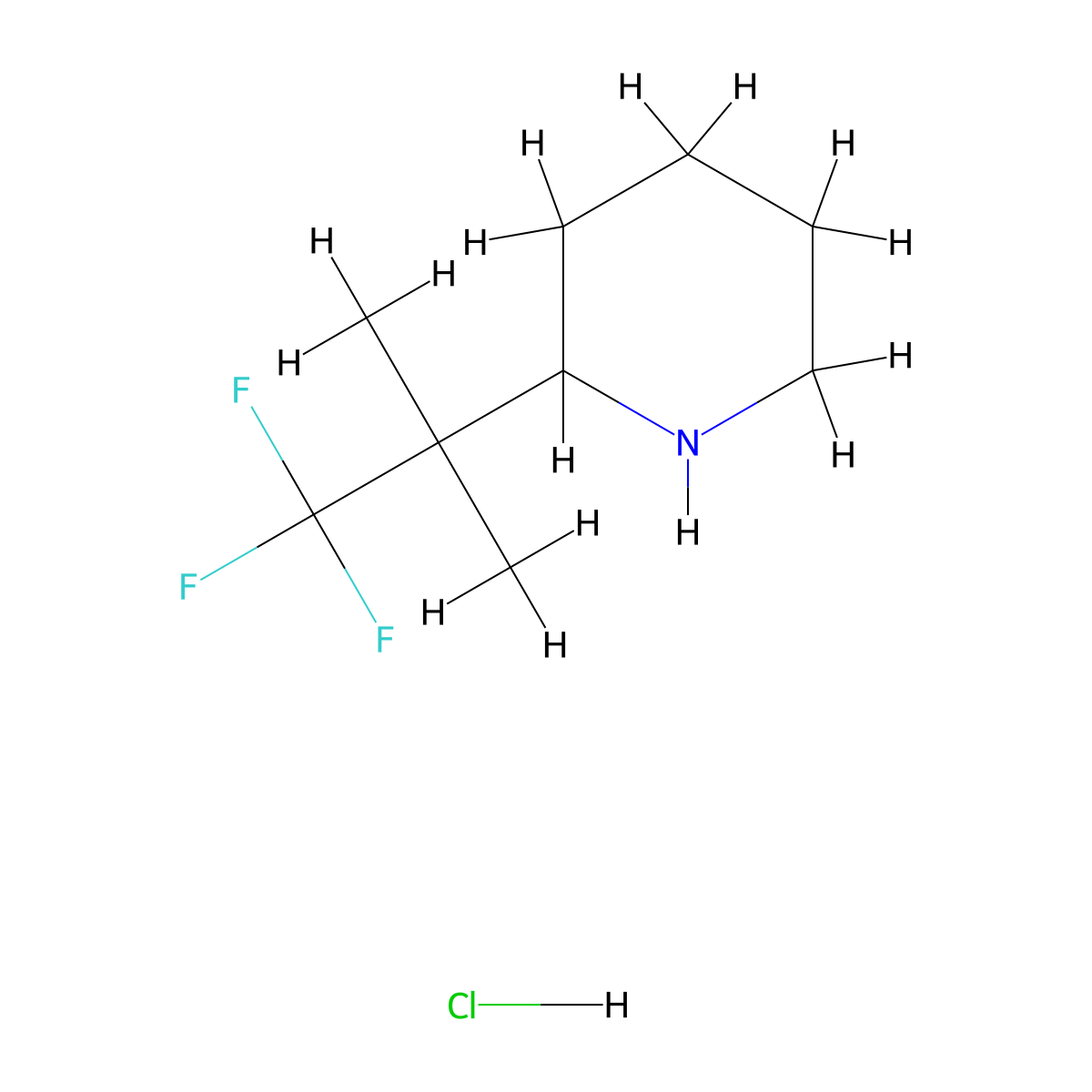 2-(1,1,1-Trifluoro-2-methylpropan-2-yl)piperidine hydrochloride molecular structure, CAS 2470441-24-6
