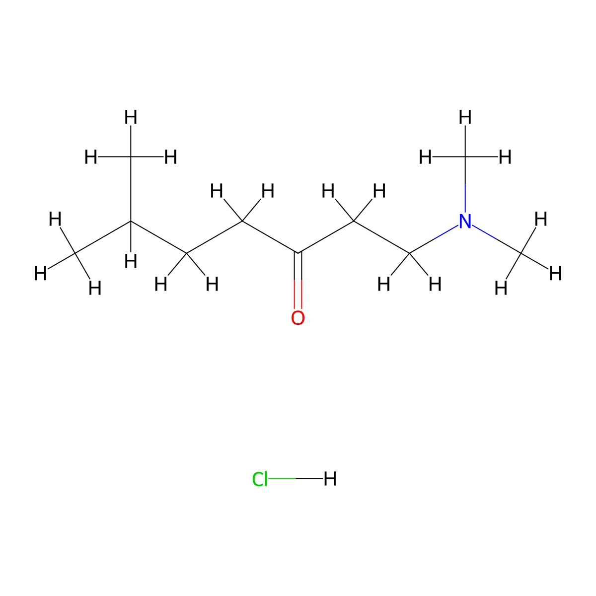 1-(Dimethylamino)-6-methylheptan-3-one hydrochloride molecular structure, CAS 2470441-25-7