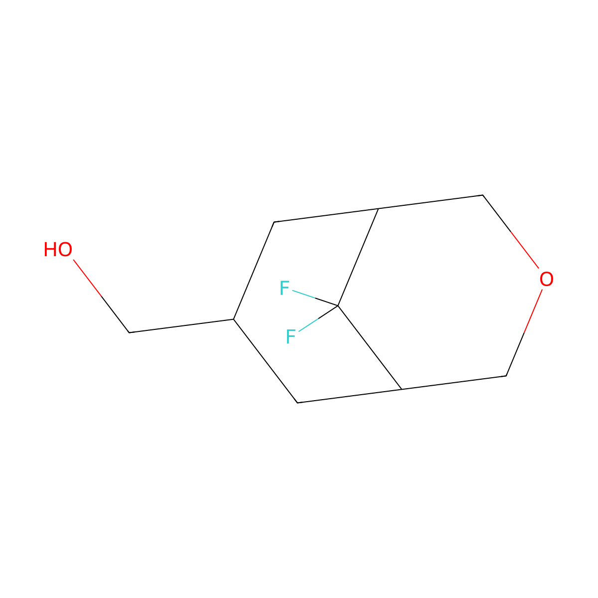 {9,9-Difluoro-3-oxabicyclo[3.3.1]nonan-7-yl}methanol molecular structure, CAS 2470441-26-8