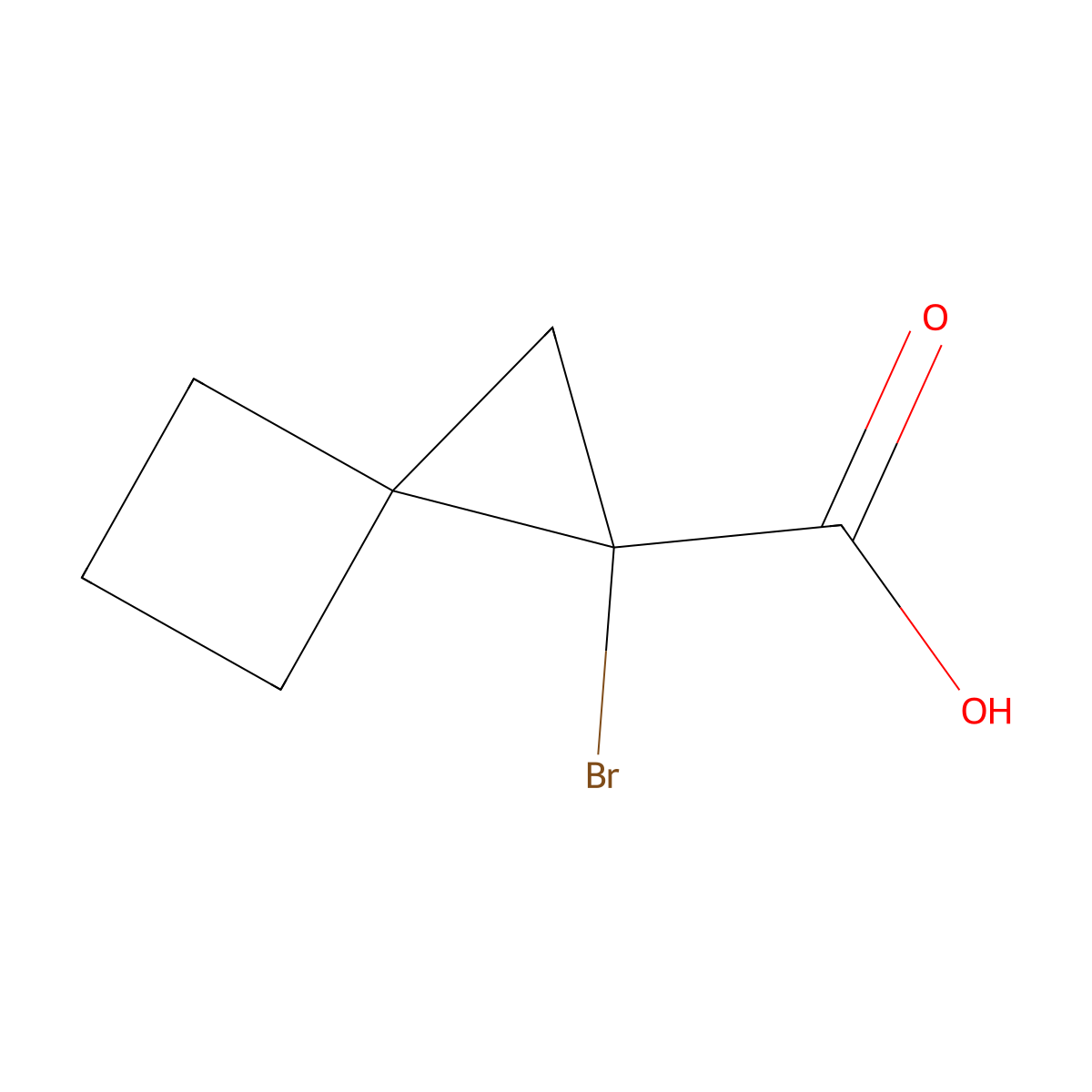 1-Bromospiro[2.3]hexane-1-carboxylic acid molecular structure, CAS 2470441-29-1