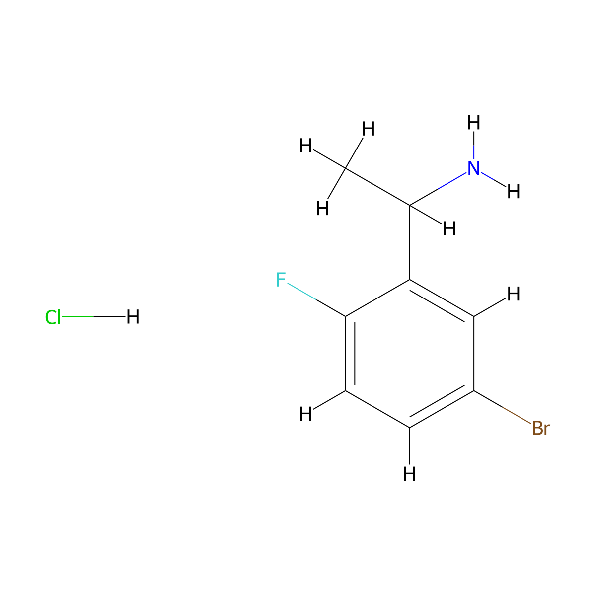 1-(5-Bromo-2-fluorophenyl)ethan-1-amine hydrochloride molecular structure, CAS 2470441-30-4
