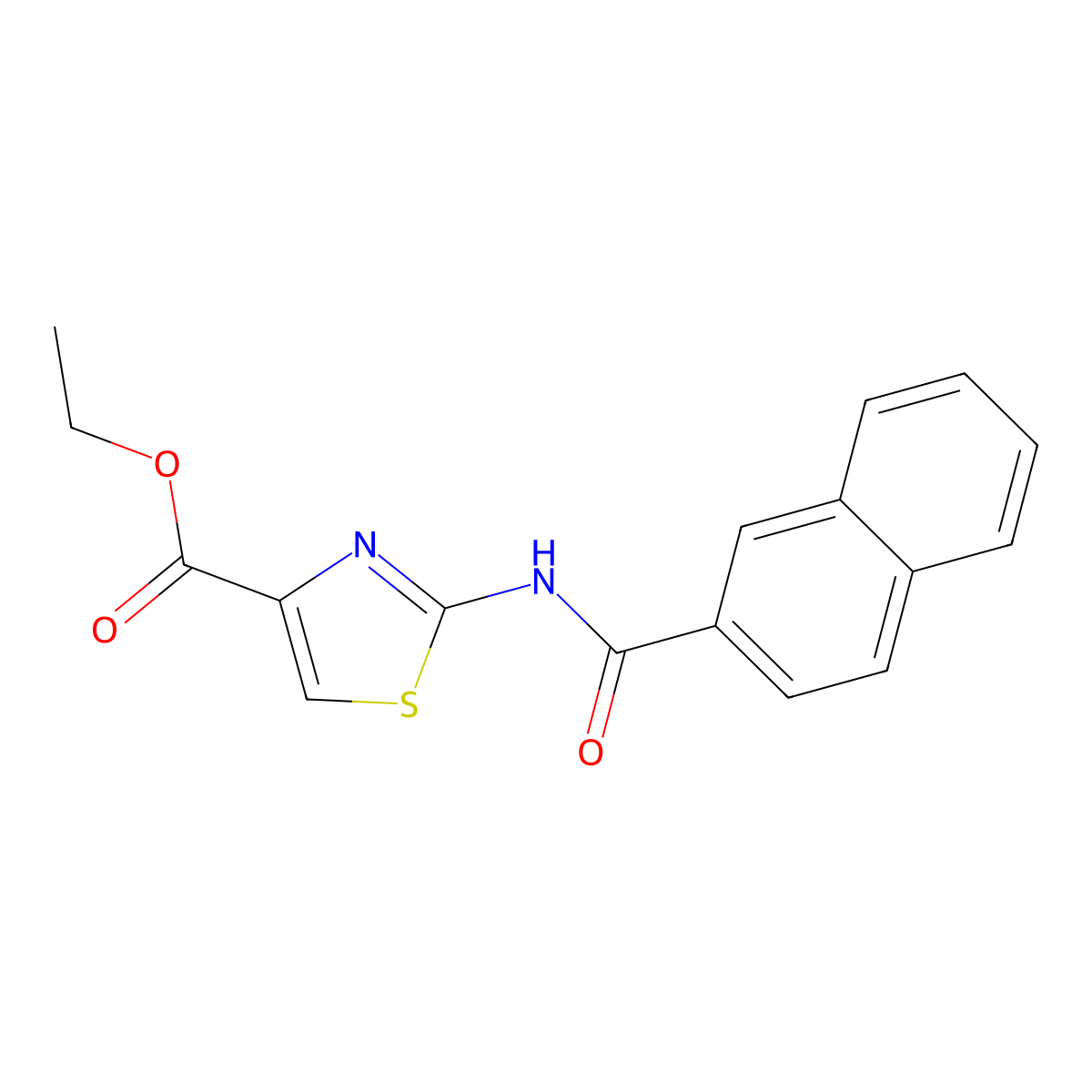 Ethyl 2-(naphthalene-2-carbonylamino)-1,3-thiazole-4-carboxylate molecular structure, CAS 247056-86-6