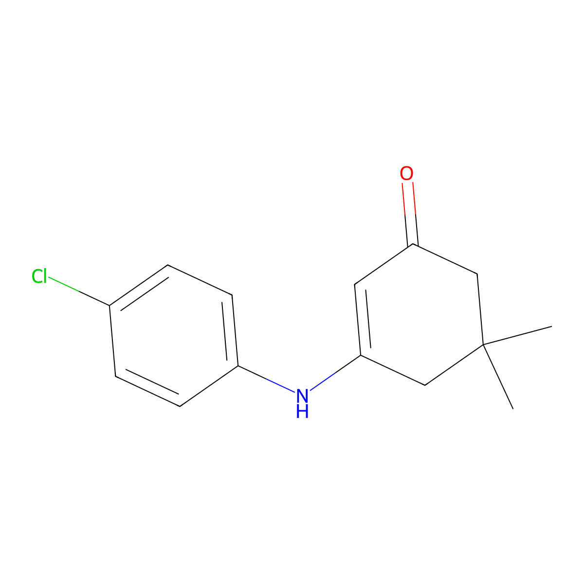 3-[(4-Chlorophenyl)amino]-5,5-dimethylcyclohex-2-en-1-one molecular structure, CAS 24706-47-6