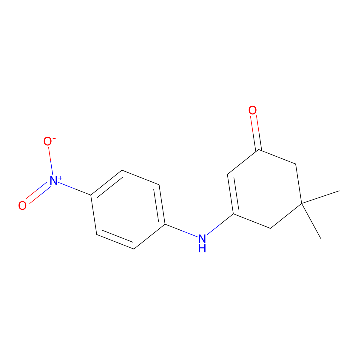5,5-Dimethyl-3-((4-nitrophenyl)amino)-2-cyclohexen-1-one molecular structure, CAS 24706-49-8