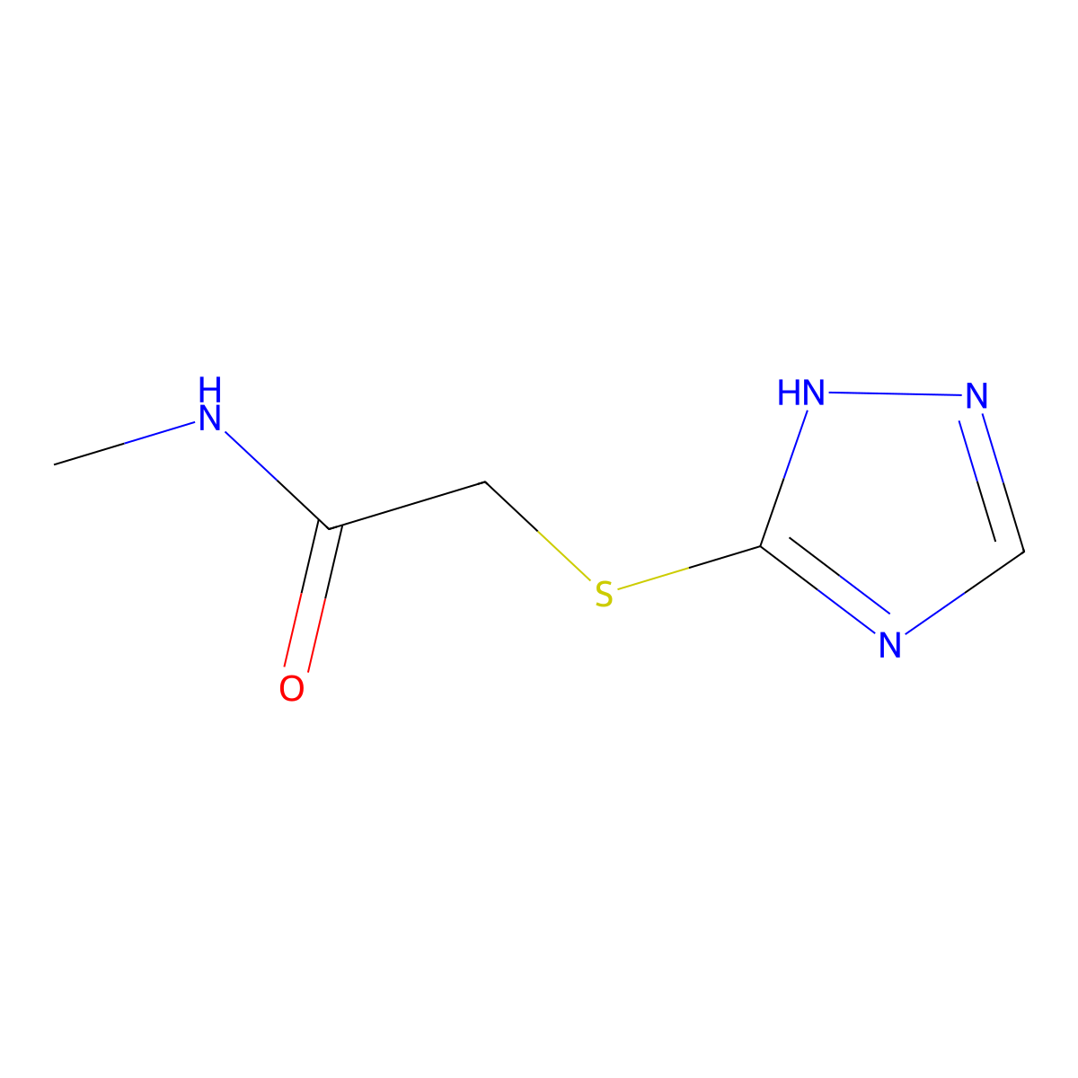 N-methyl-2-(1H-1,2,4-triazol-3-ylsulfanyl)acetamide molecular structure, CAS 24706-69-2