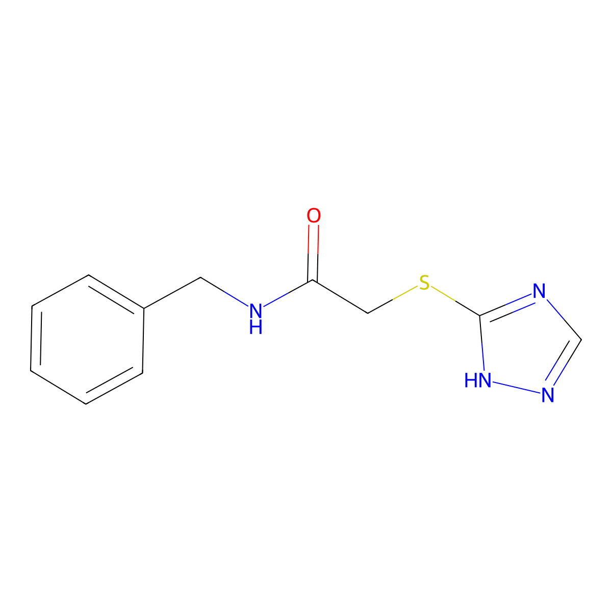 N-benzyl-2-(4H-1,2,4-triazol-3-ylsulfanyl)acetamide molecular structure, CAS 24706-70-5